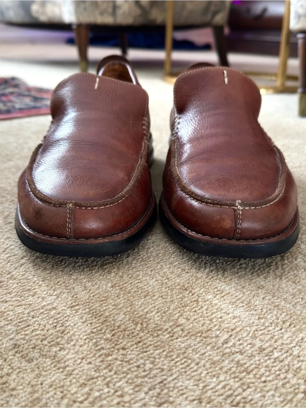 Martin Dingman Leather Slip-On Venetian Loafers